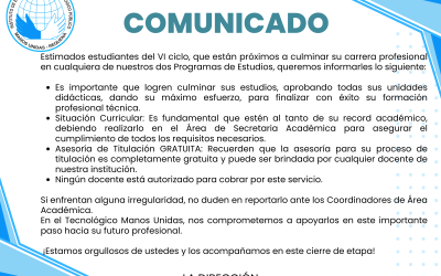 COMUNICADO IMPORTANTE PARA LOS ESTUDIANTES DEL VI SEMESTRE